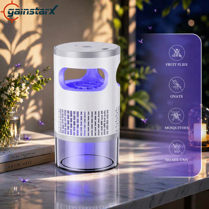 Indoor Flying Insect Trap with UV Light and Suction Fan, Plug-In Bug Catcher for Home, Kitchen, Bedroom and Office
