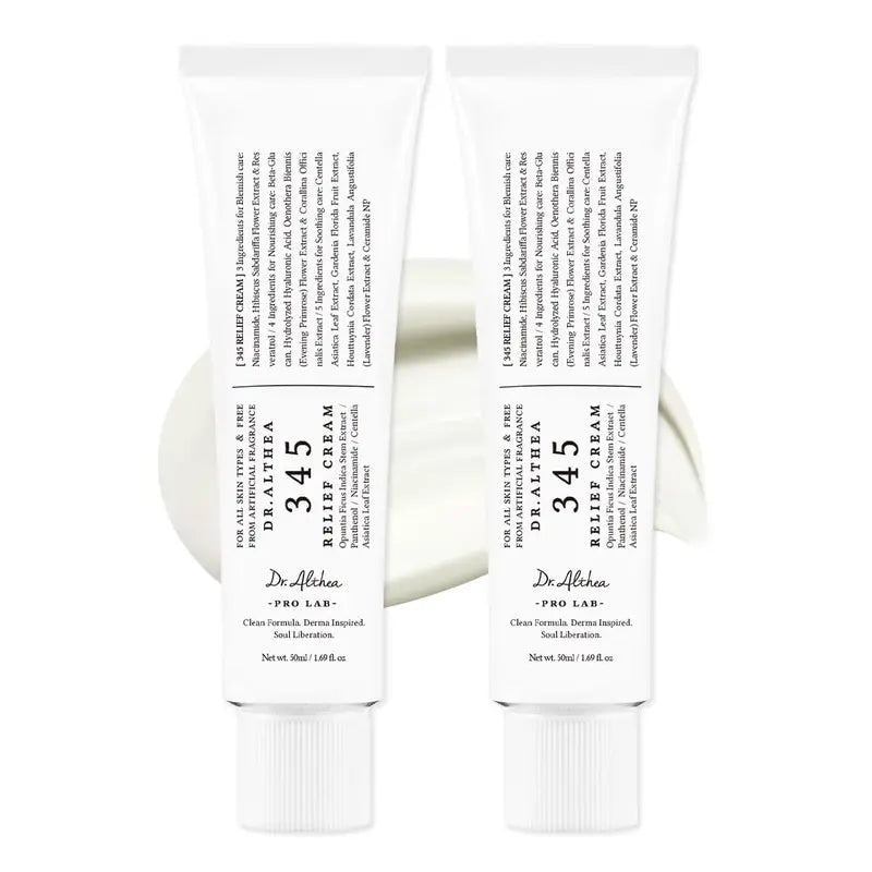 345 Relief Cream - Daily Face Moisturizer, Blemish Relief Care, Soothing Recovery